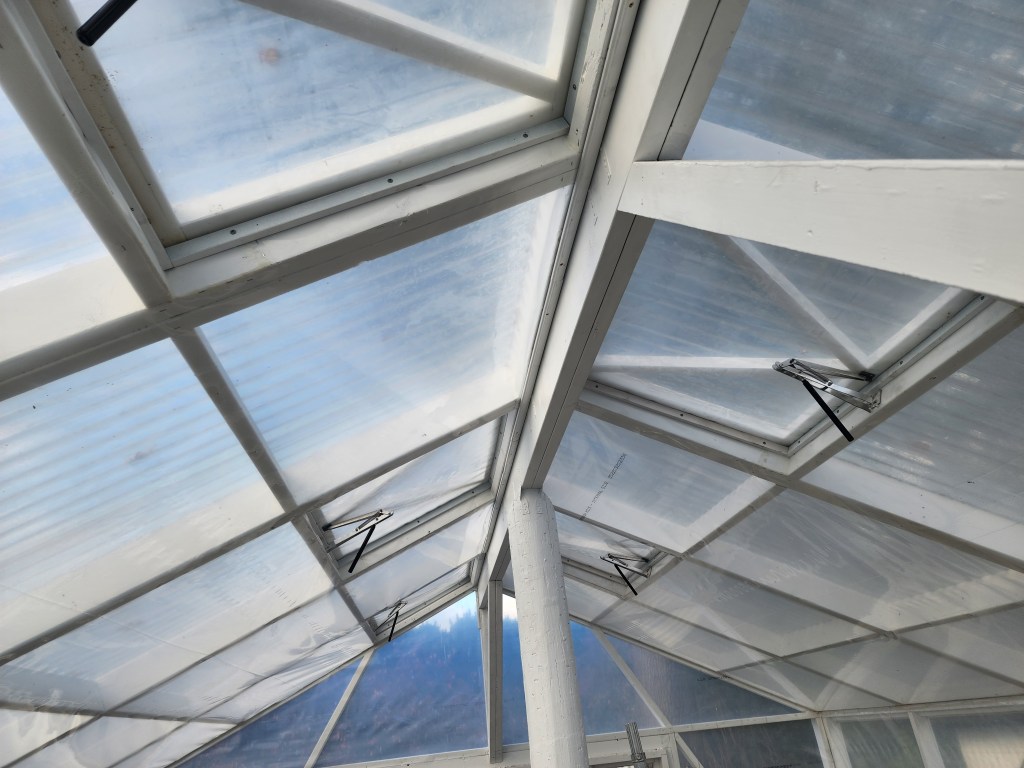Greenhouse automatic roof window vents