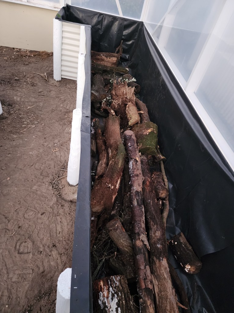 Raised beds
Greenhouse
Bio char
Johnson & sue compost
Hugelkultur